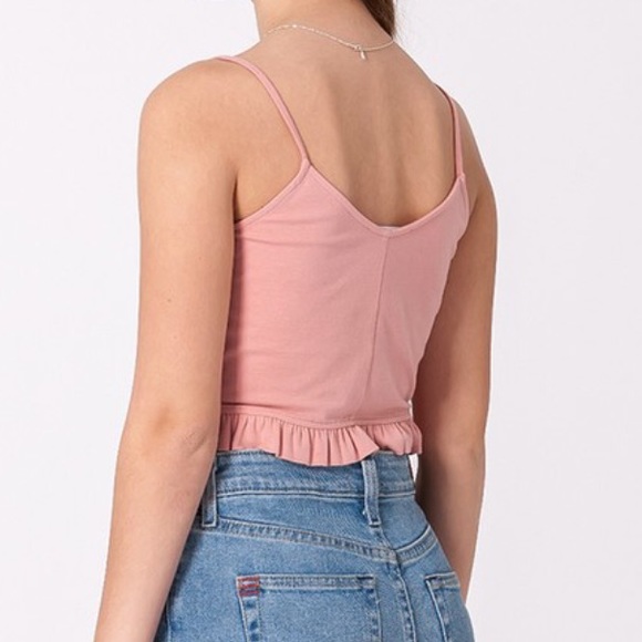 ❗️Three Left❗️NWT Pink Crop Cami Tank - Picture 2 of 5